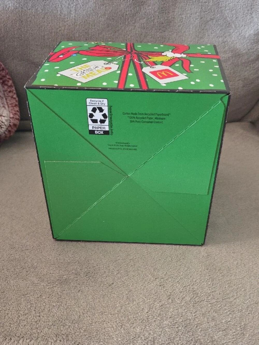 Holiday Grinch Gift Box - Green and Red Party Favor